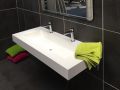 Double vanity top, 50 x 170 cm, suspended or recessed, in mineral resin - STIL 90