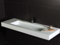Double vanity top, 50 x 160 cm, suspended or recessed, in mineral resin - STIL 142