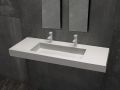 Double vanity top, 50 x 180 cm, suspended or recessed, in mineral resin - STIL 142