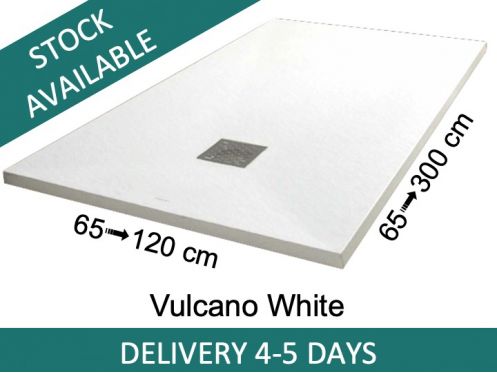 Shower tray, 175 cm, Acrystone resin - VULCANO White